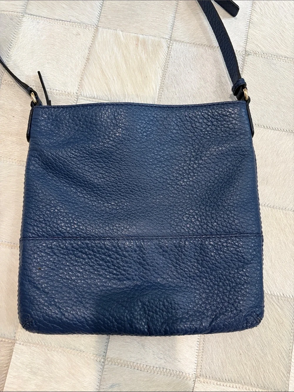 kate spade Navy Pebbled Leather Adjustable Crossbody